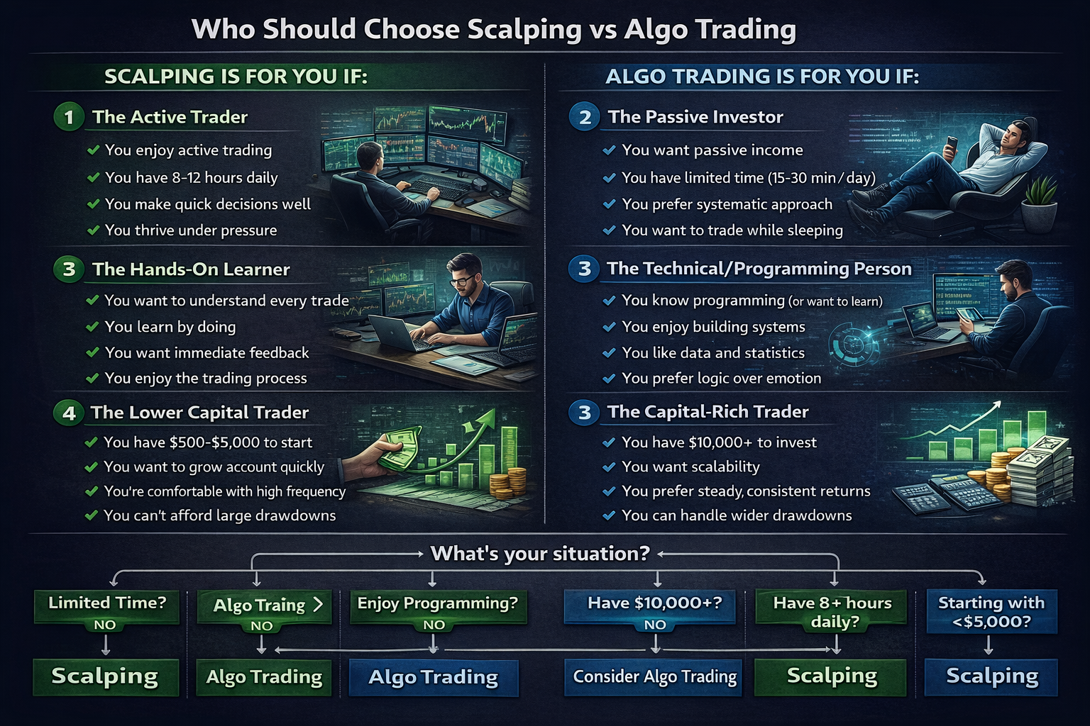 Decision Guide: Who Should Choose Scalping vs Algo Trading