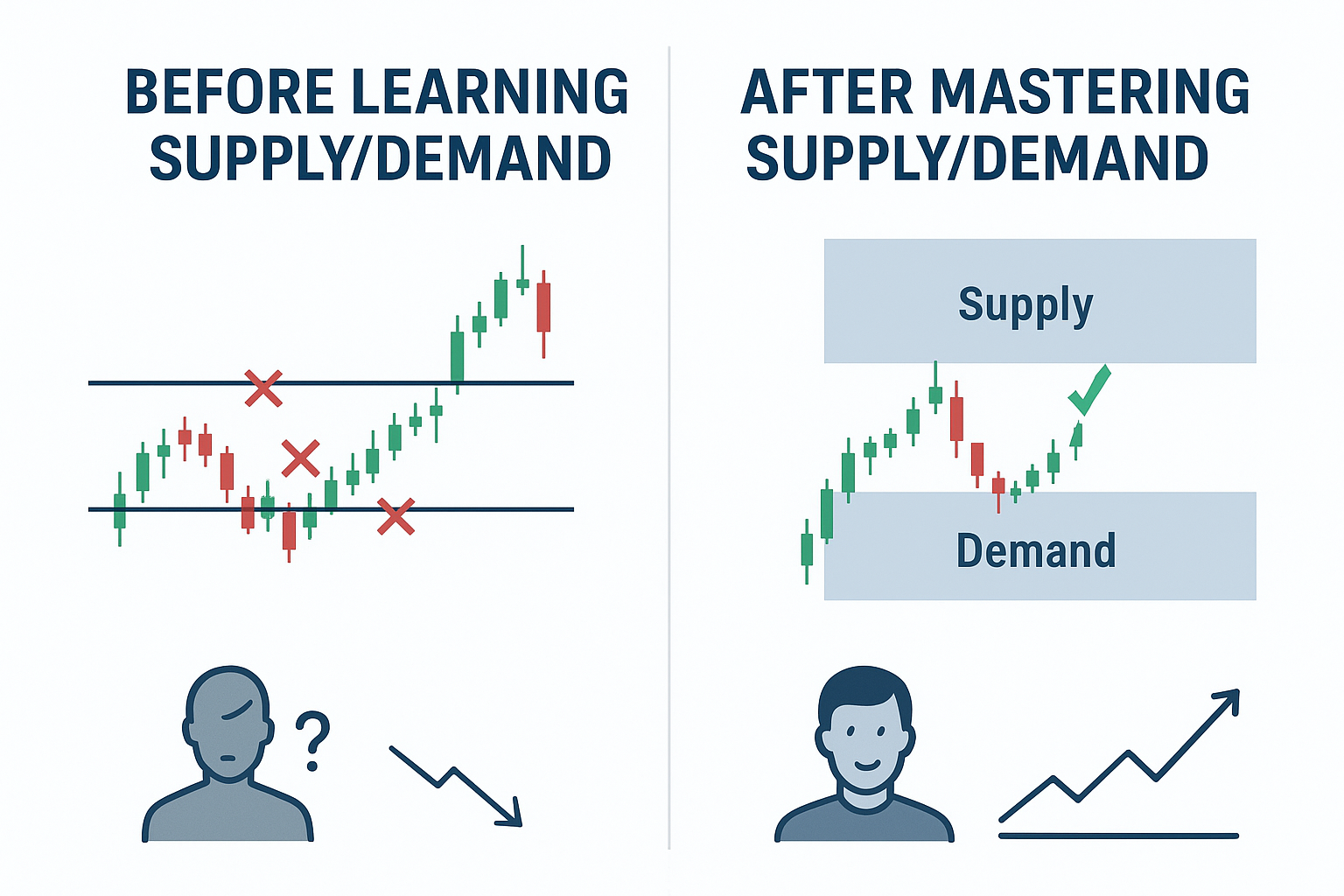 Before vs After Learning Supply Demand
