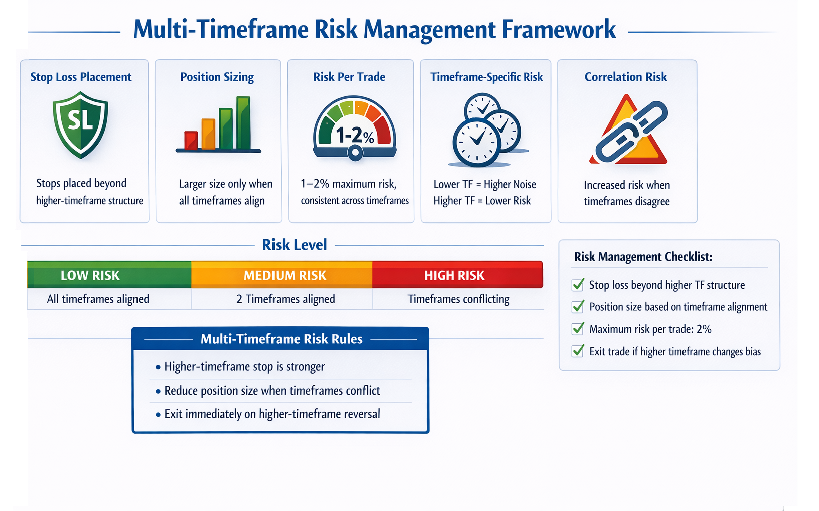 Risk management strategies for multi-timeframe trading