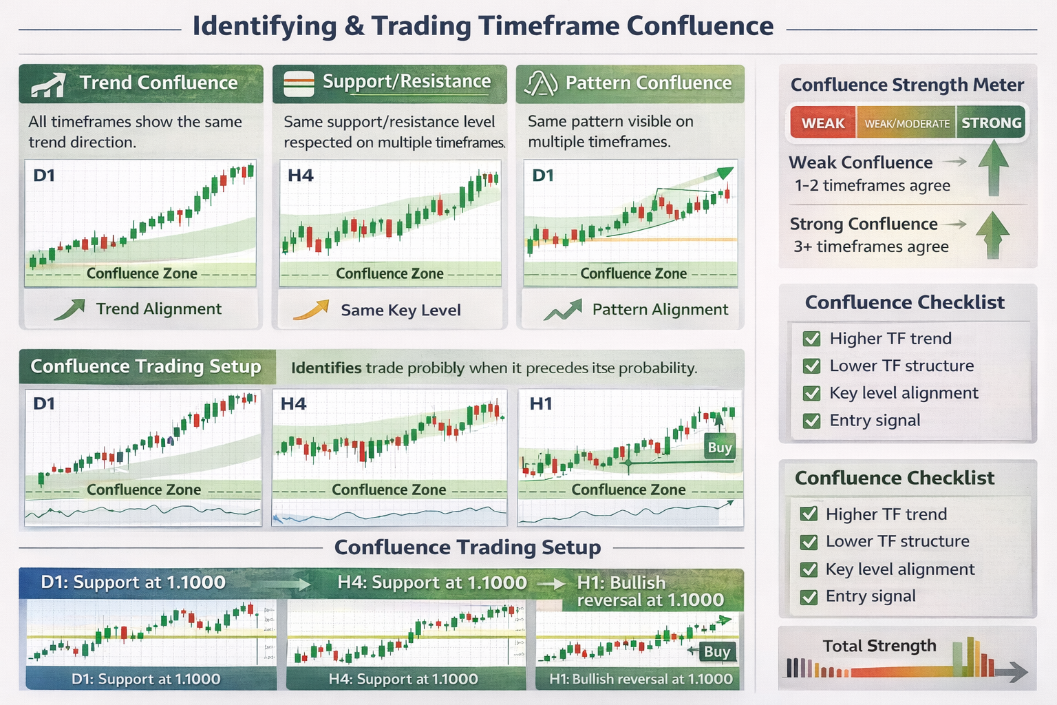 Trading with timeframe confluence for maximum probability
